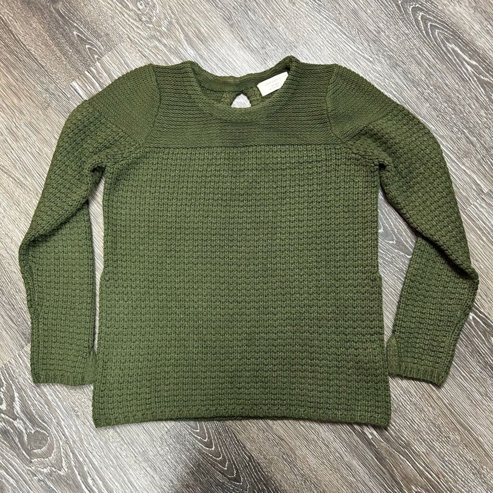 Zara Knit Green Knit Angora Blend Long Sleeve Sweater Size L EUC Thick Chunky